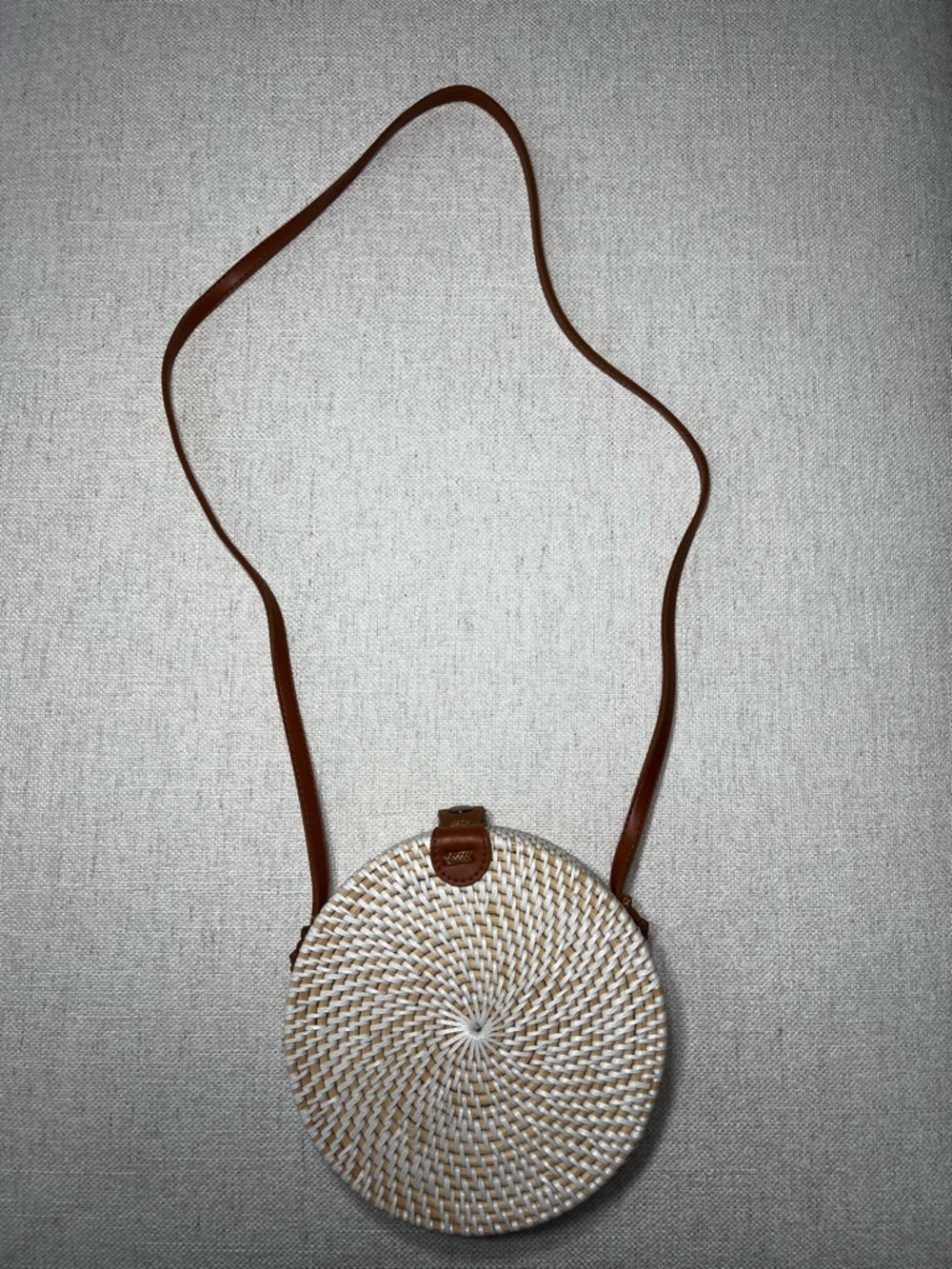 No Brand Round Woven Straw Crossbody Bag – Boho Summer Purse